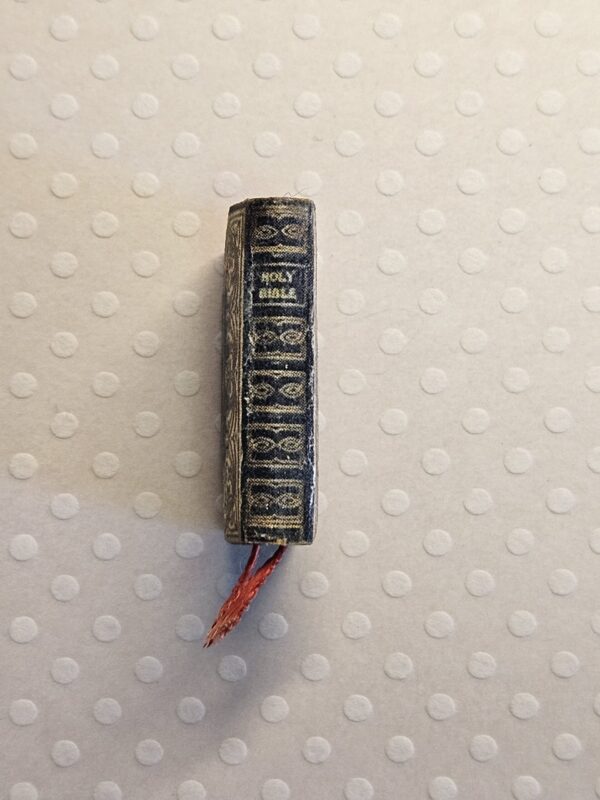 Side of miniature antique holy bible book 12th scale