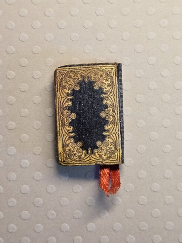 Back of miniature antique holy bible book 12th scale