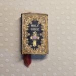 Front of miniature antique holy bible book 12th scale